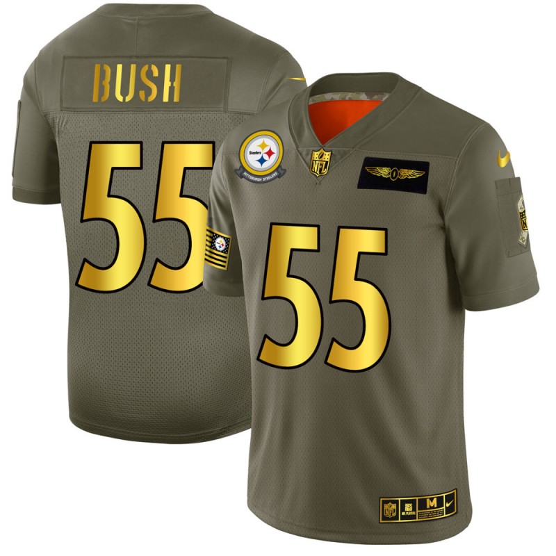 Pittsburgh Steelers #55 Devin Bush NFL Men's Nike Olive Gold 2019 Salute to Service Limited Jersey Pittsburgh Steelers #55 Devin Bush NFL Men's Nike Olive Gold 2019 Salute to Service Limited Jersey