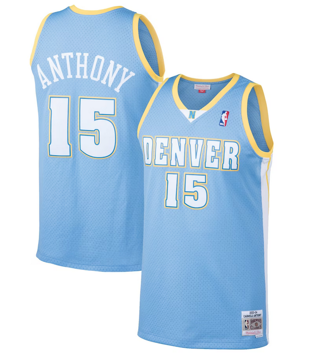 Men's Denver Nuggets Active Custom Powder Blue Stitched Jersey Men's Denver Nuggets Active Custom Powder Blue Stitched Jersey
