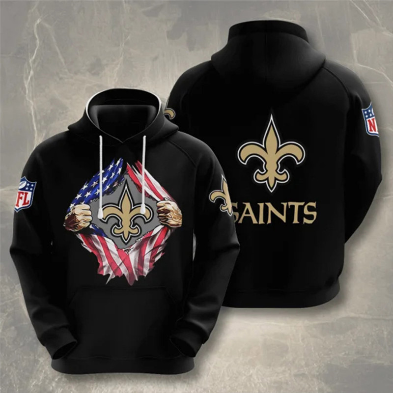 Men's New Orleans Saints Black NFL 3D Trending T-Shirt Hoodie Men's New Orleans Saints Black NFL 3D Trending T-Shirt Hoodie