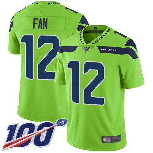Nike Seahawks #12 Fan Green Men's Stitched NFL Limited Rush 100th Season Jersey Nike Seahawks #12 Fan Green Men's Stitched NFL Limited Rush 100th Season Jersey