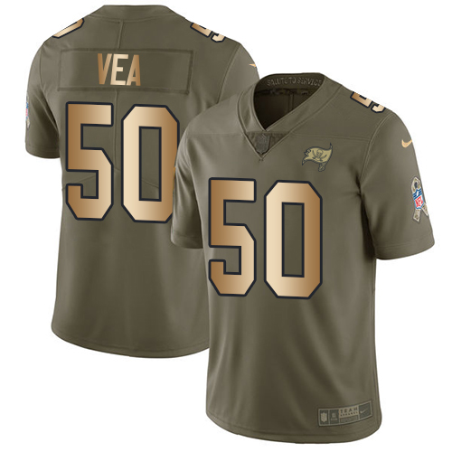 Nike Buccaneers #50 Vita Vea Olive/Gold Men's Stitched NFL Limited 2017 Salute To Service Jersey Nike Buccaneers #50 Vita Vea Olive/Gold Men's Stitched NFL Limited 2017 Salute To Service Jersey