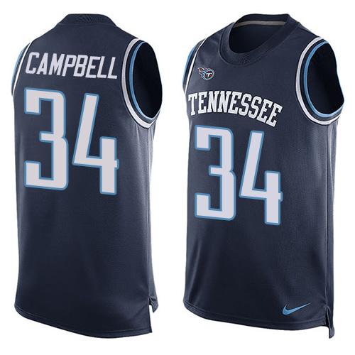 Nike Titans #34 Earl Campbell Navy Blue Team Color Men's Stitched NFL Limited Tank Top Jersey Nike Titans #34 Earl Campbell Navy Blue Team Color Men's Stitched NFL Limited Tank Top Jersey