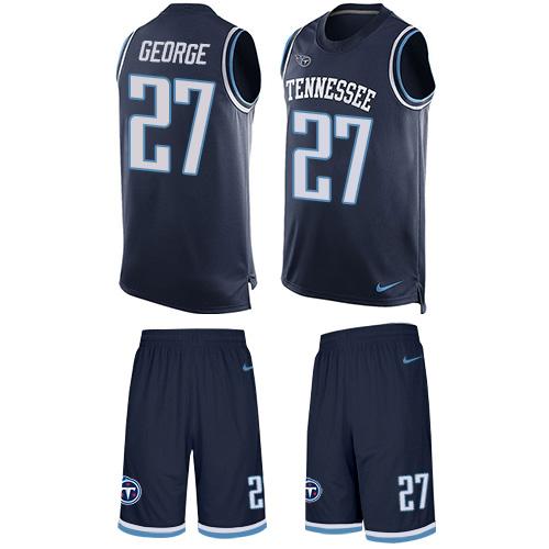 Nike Titans #27 Eddie George Navy Blue Team Color Men's Stitched NFL Limited Tank Top Suit Jersey Nike Titans #27 Eddie George Navy Blue Team Color Men's Stitched NFL Limited Tank Top Suit Jersey