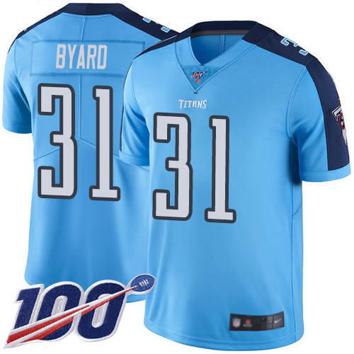 Nike Titans #31 Kevin Byard Light Blue Men's Stitched NFL Limited Rush 100th Season Jersey Nike Titans #31 Kevin Byard Light Blue Men's Stitched NFL Limited Rush 100th Season Jersey