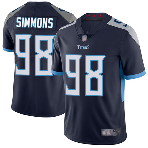 Nike Titans #98 Jeffery Simmons Navy Blue Team Color Men's Stitched NFL Vapor Untouchable Limited Jersey Nike Titans #98 Jeffery Simmons Navy Blue Team Color Men's Stitched NFL Vapor Untouchable Limited Jersey