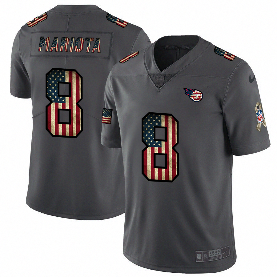 Tennessee Titans #8 Marcus Mariota Nike 2018 Salute to Service Retro USA Flag Limited NFL Jersey Tennessee Titans #8 Marcus Mariota Nike 2018 Salute to Service Retro USA Flag Limited NFL Jersey
