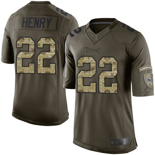 Nike Titans #22 Derrick Henry Green Men's Stitched NFL Limited 2015 Salute To Service Jersey Nike Titans #22 Derrick Henry Green Men's Stitched NFL Limited 2015 Salute To Service Jersey