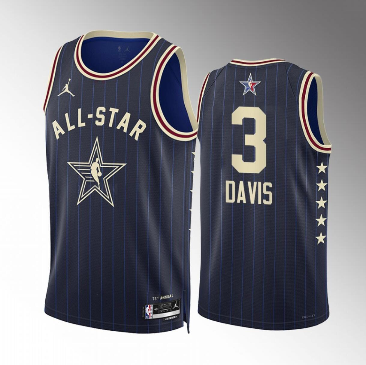 Men's 2024 All-Star #3 Anthony Davis Stitched Navy Basketball Jersey Men's 2024 All-Star #3 Anthony Davis Stitched Navy Basketball Jersey