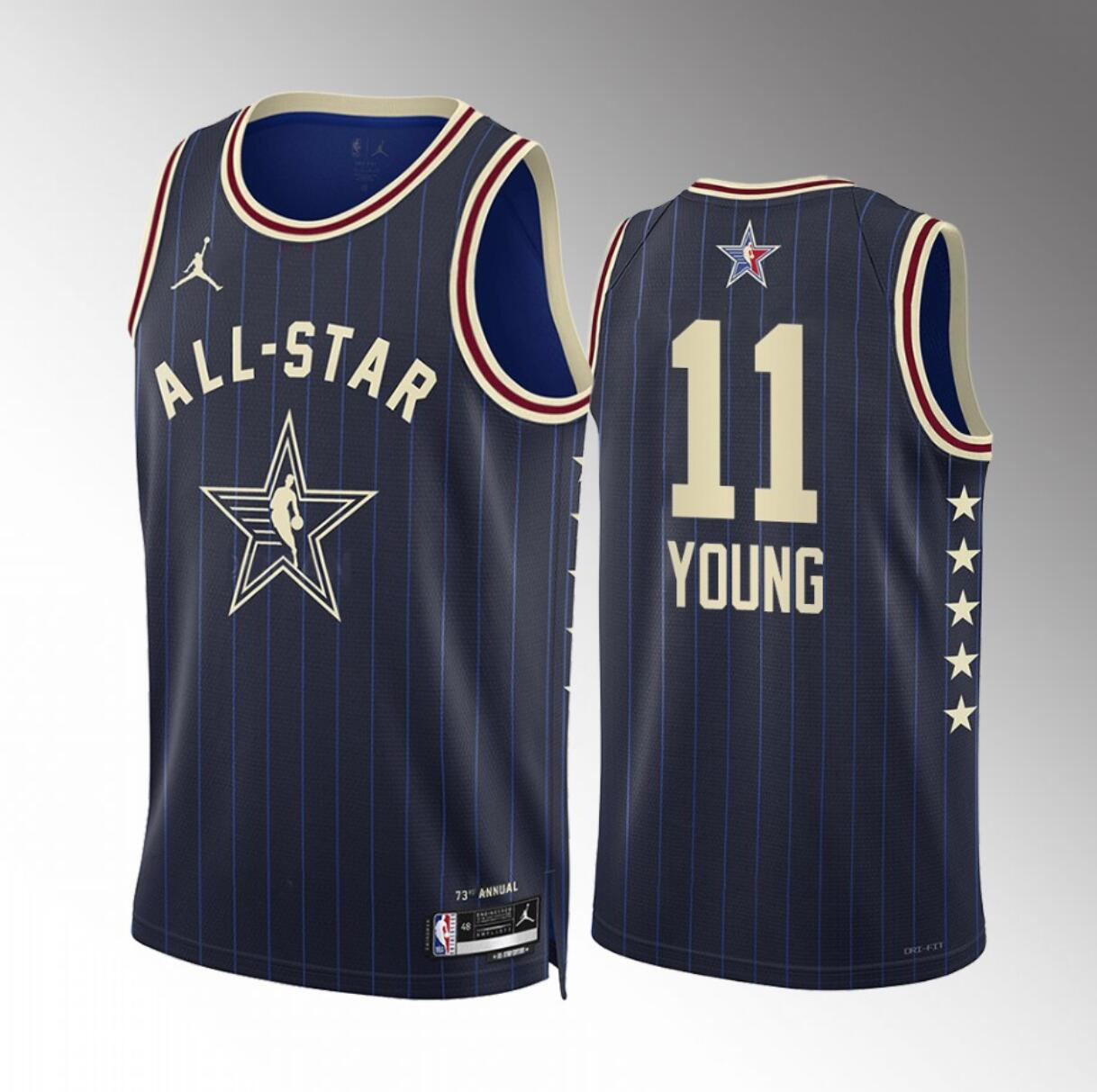 Men's 2024 All-Star #11 Trae Young Crimson Stitched Navy Basketball Jersey Men's 2024 All-Star #11 Trae Young Crimson Stitched Navy Basketball Jersey