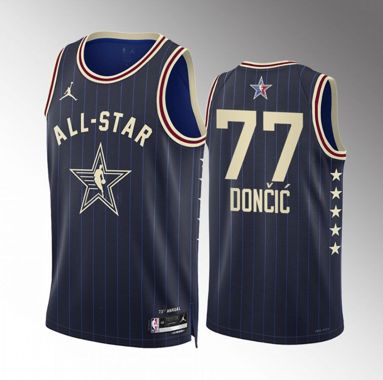 Men's 2024 All-Star #77 Luka Dončić Stitched Navy Basketball Jersey Men's 2024 All-Star #77 Luka Dončić Stitched Navy Basketball Jersey
