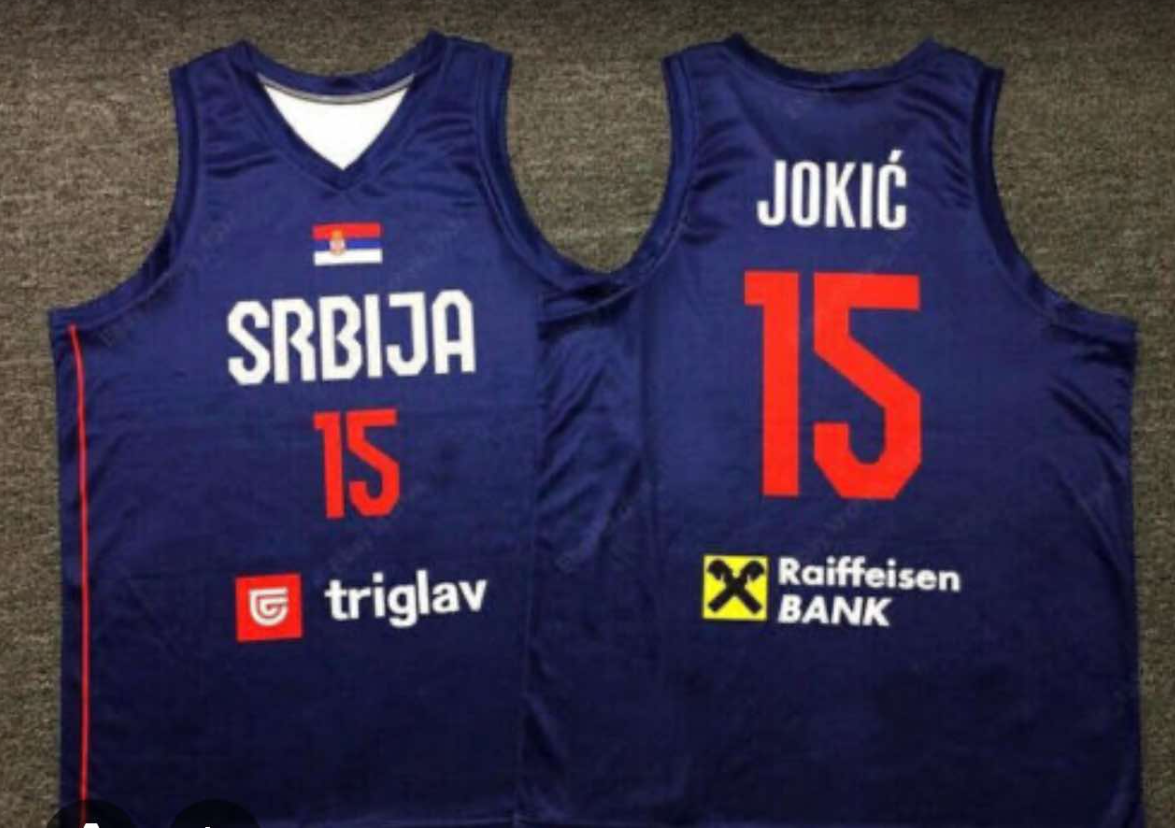 Men's Serbia Srbija #15 Nikola Jokic Blue Basketball Jersey Men's Serbia Srbija #15 Nikola Jokic Blue Basketball Jersey