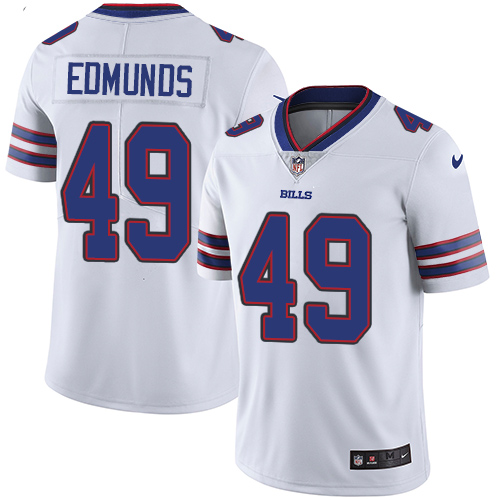 Men's Buffalo Bills #49 Tremaine Edmunds White Vapor Untouchable Limited Stitched Jersey Men's Buffalo Bills #49 Tremaine Edmunds White Vapor Untouchable Limited Stitched Jersey