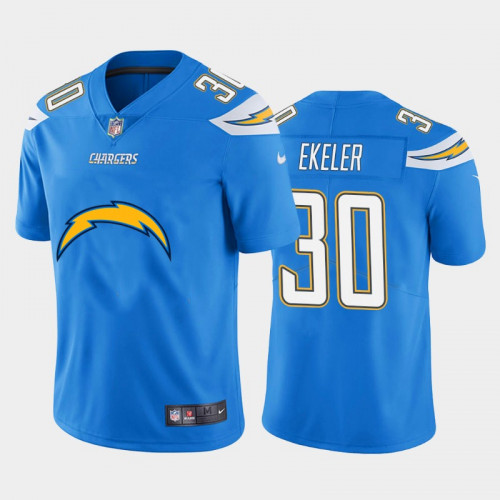 Men's Los Angeles Chargers #30 Austin Ekeler Blue 2020 Team Big Logo Limited Stitched Jerse Men's Los Angeles Chargers #30 Austin Ekeler Blue 2020 Team Big Logo Limited Stitched Jerse
