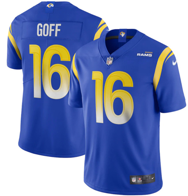 Men's Los Angeles Rams #16 Jared Goff 2020 Royal Vapor Limited Stitched NFL Jersey Men's Los Angeles Rams #16 Jared Goff 2020 Royal Vapor Limited Stitched NFL Jersey