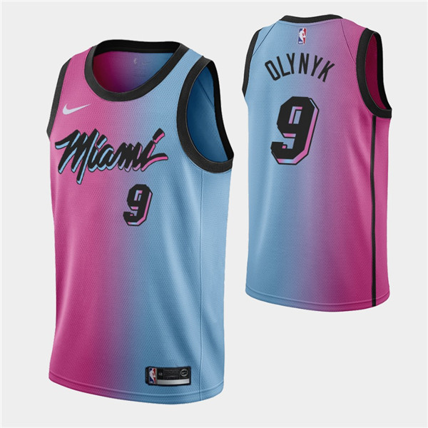 Men's Miami Heat #9 Kelly Olynyk 2021 Blue/Pink City Edition Vice Stitched NBA Jersey Men's Miami Heat #9 Kelly Olynyk 2021 Blue/Pink City Edition Vice Stitched NBA Jersey