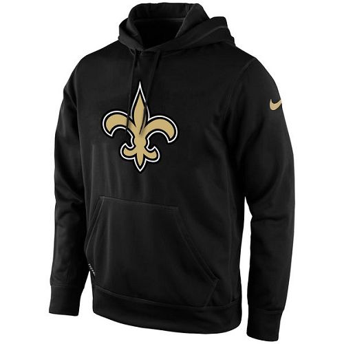 Men's New Orleans Saints Nike Black Sideline Team Name Performance Pullover Hoodie Men's New Orleans Saints Nike Black Sideline Team Name Performance Pullover Hoodie