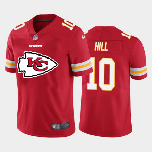 Men's Kansas City Chiefs #10 Tyreek Hill Red 2020 Team Big Logo Limited Stitched Jersey Men's Kansas City Chiefs #10 Tyreek Hill Red 2020 Team Big Logo Limited Stitched Jersey