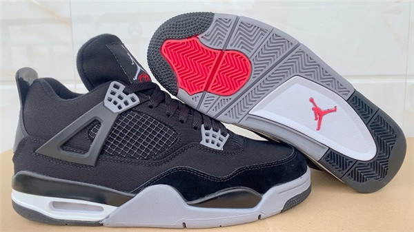 Men's Hot Sale Running weapon Air Jordan 4 ''Black Canvas” Shoes 0112