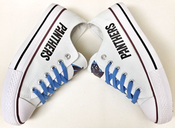 Women's Carolina Panthers Repeat Print Low Top Sneakers 005