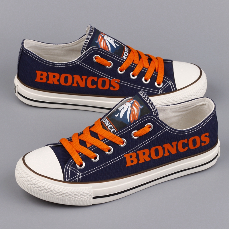 Women's Denver Broncos Repeat Print Low Top Sneakers 005 Women's Denver Broncos Repeat Print Low Top Sneakers 005