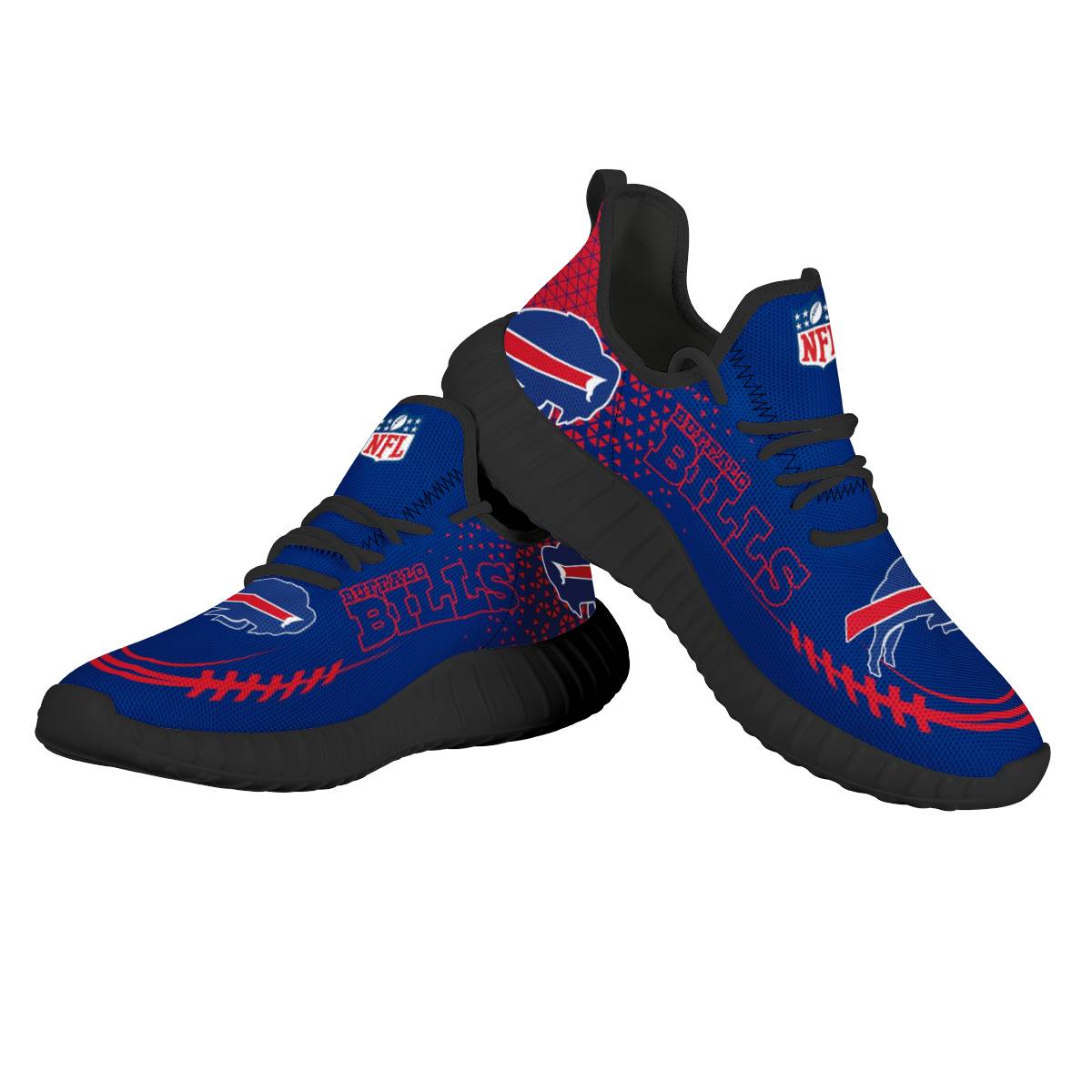 Men's Buffalo Bills Mesh Knit Sneakers/Shoes 003 Men's Buffalo Bills Mesh Knit Sneakers/Shoes 003