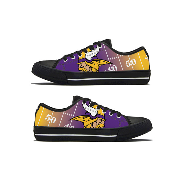 Women's Minnesota Vikings Low Top Canvas Sneakers 019 Women's Minnesota Vikings Low Top Canvas Sneakers 019
