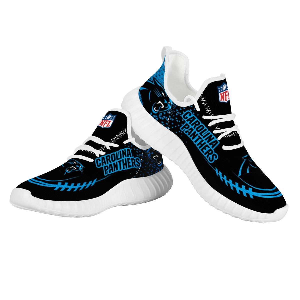 Women's Carolina Panthers Mesh Knit Sneakers/Shoes 006 Women's Carolina Panthers Mesh Knit Sneakers/Shoes 006