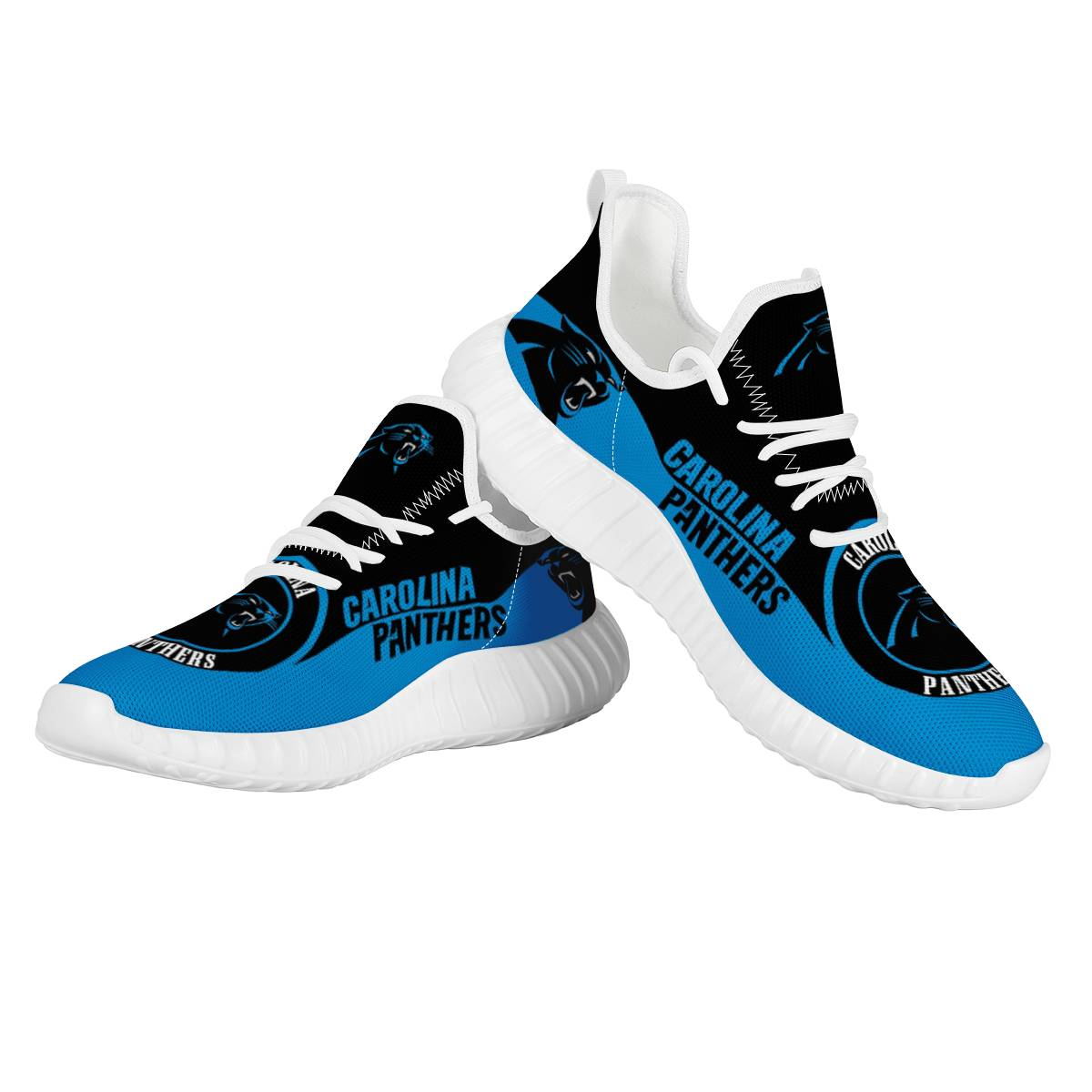 Men's Carolina Panthers Mesh Knit Sneakers/Shoes 007 Men's Carolina Panthers Mesh Knit Sneakers/Shoes 007
