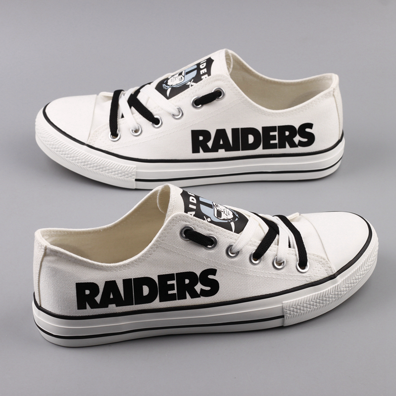 Women's Oakland Raiders Repeat Print Low Top Sneakers 005 Women's Oakland Raiders Repeat Print Low Top Sneakers 005