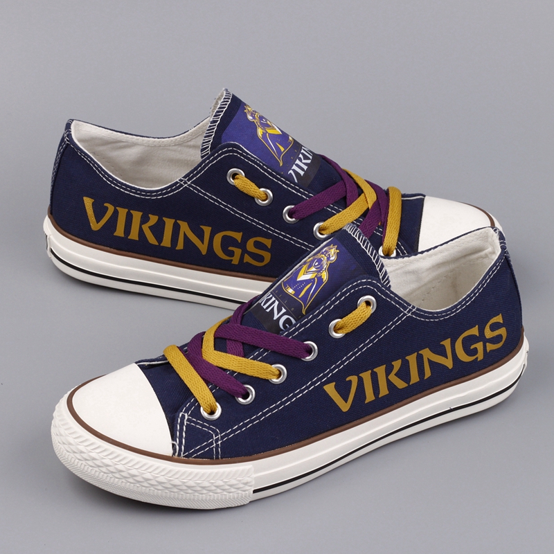 Women's Minnesota Vikings Repeat Print Low Top Sneakers 002 Women's Minnesota Vikings Repeat Print Low Top Sneakers 002