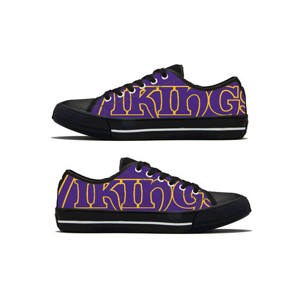 Men's Minnesota Vikings Low Top Canvas Sneakers 018 Men's Minnesota Vikings Low Top Canvas Sneakers 018