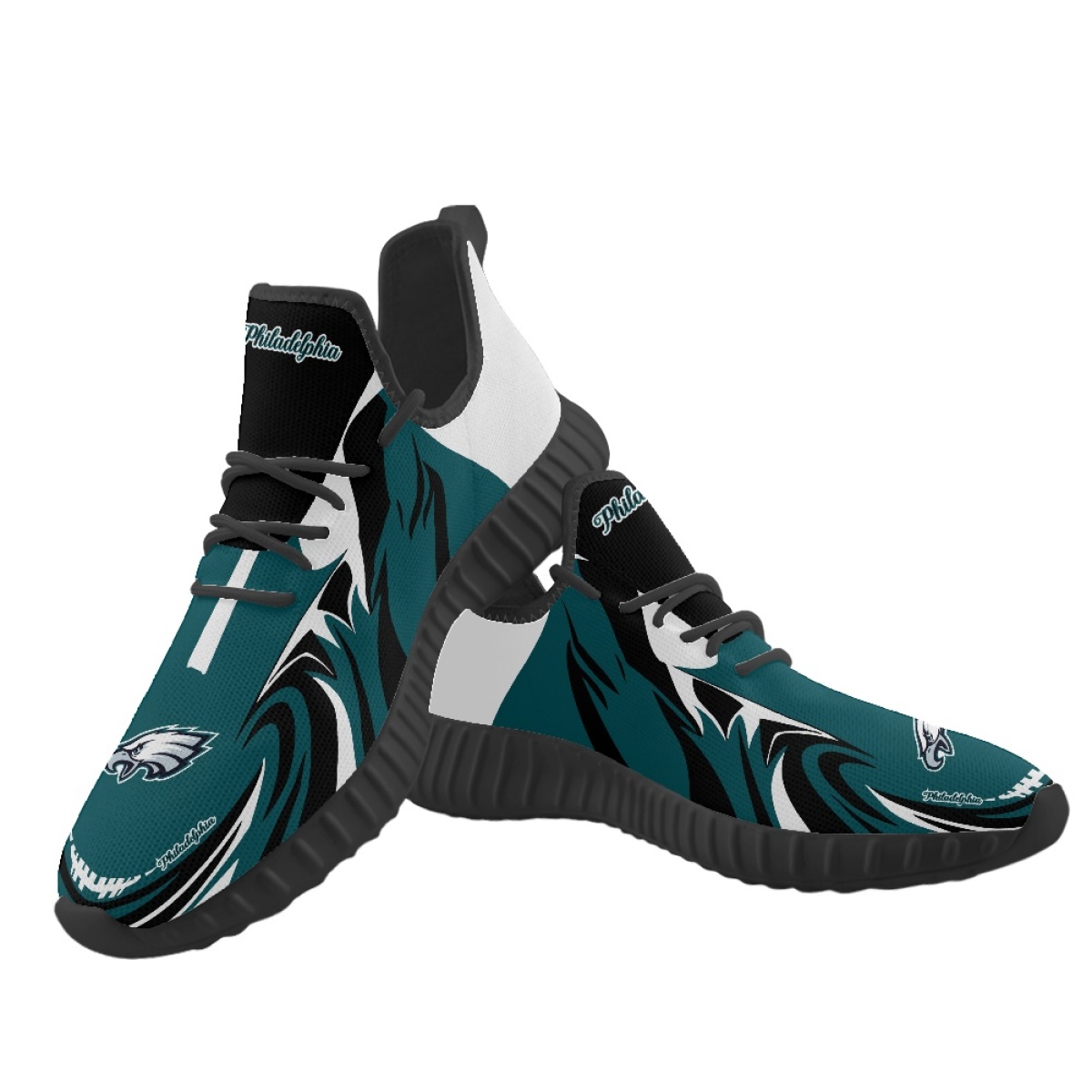 Women's Philadelphia Eagles Mesh Knit Sneakers/Shoes 018 Women's Philadelphia Eagles Mesh Knit Sneakers/Shoes 018