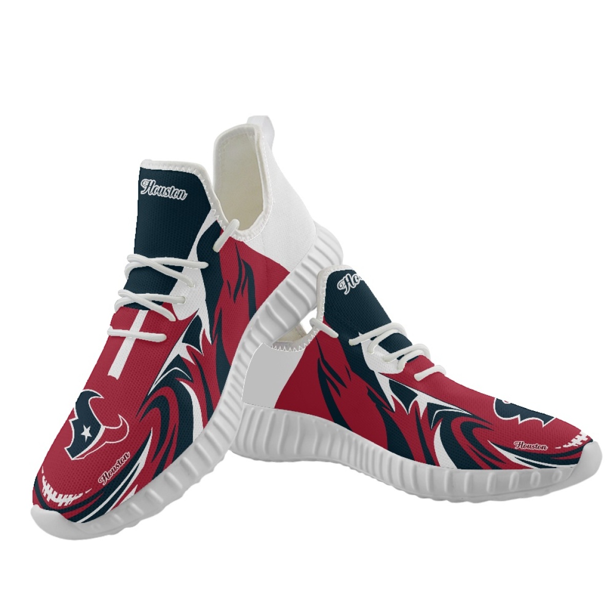 Women's Houston Texans Mesh Knit Sneakers/Shoes 017 Women's Houston Texans Mesh Knit Sneakers/Shoes 017