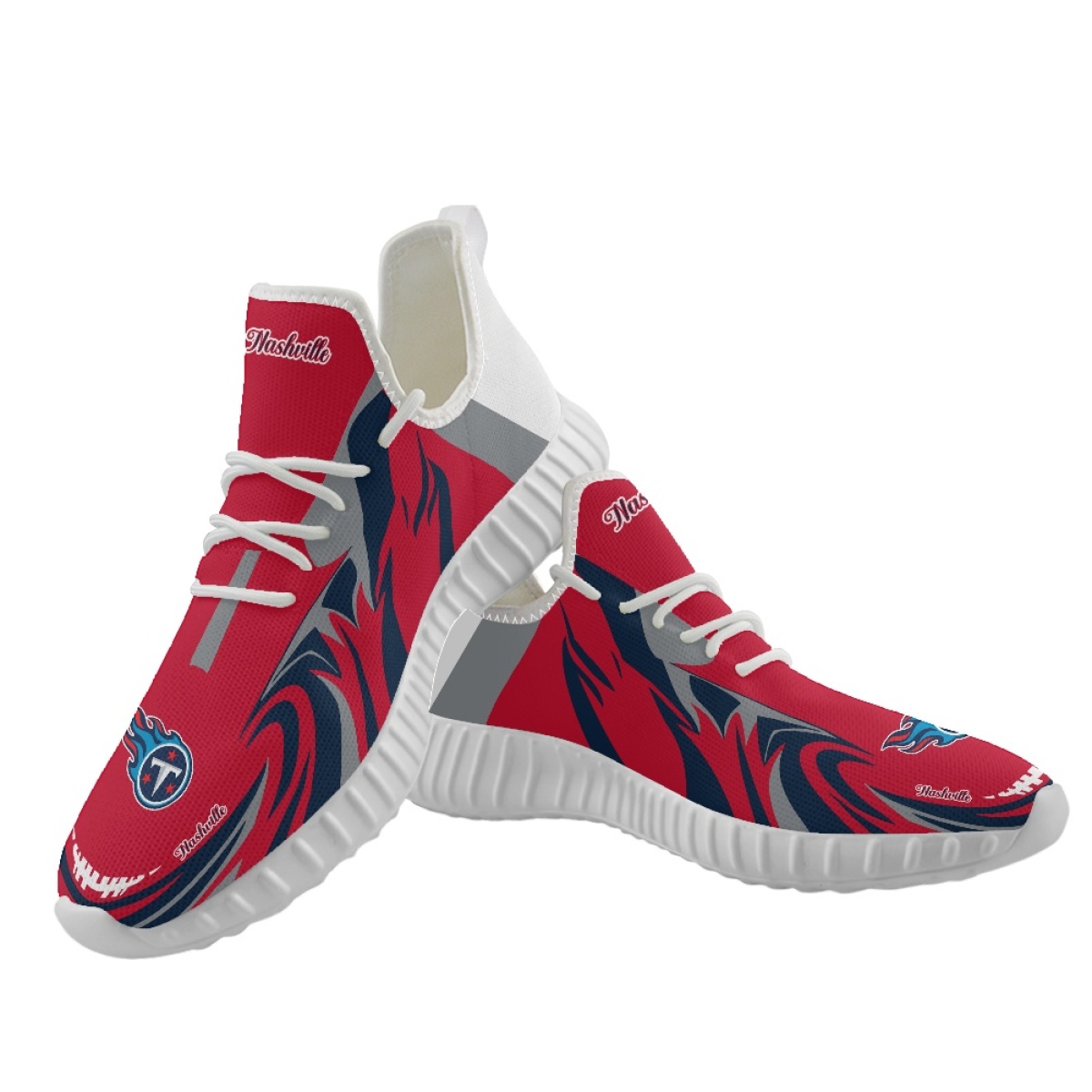 Women's Tennessee Titans Mesh Knit Sneakers/Shoes 009 Women's Tennessee Titans Mesh Knit Sneakers/Shoes 009
