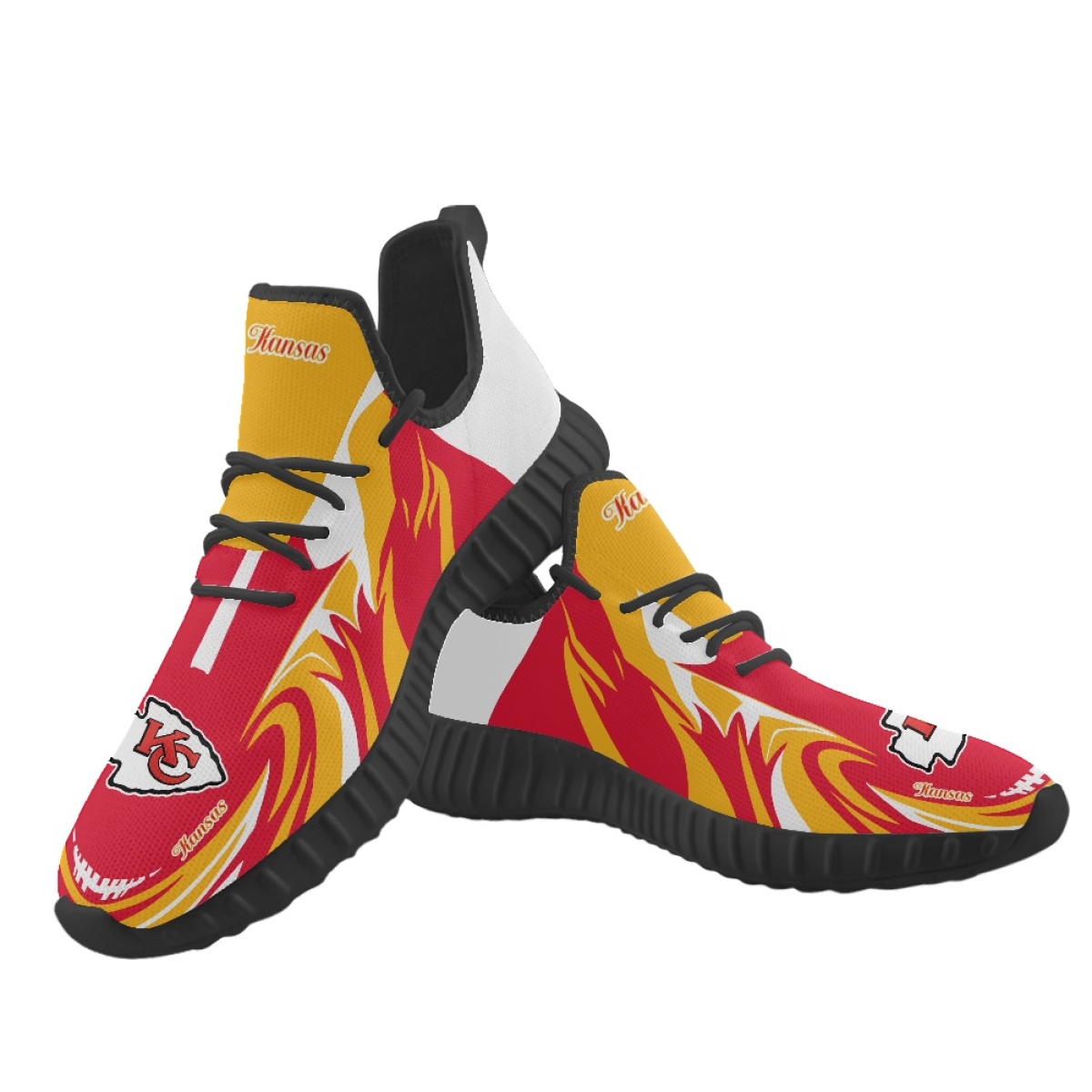 Women's Kansas City Chiefs Mesh Knit Sneakers/Shoes 021 Women's Kansas City Chiefs Mesh Knit Sneakers/Shoes 021