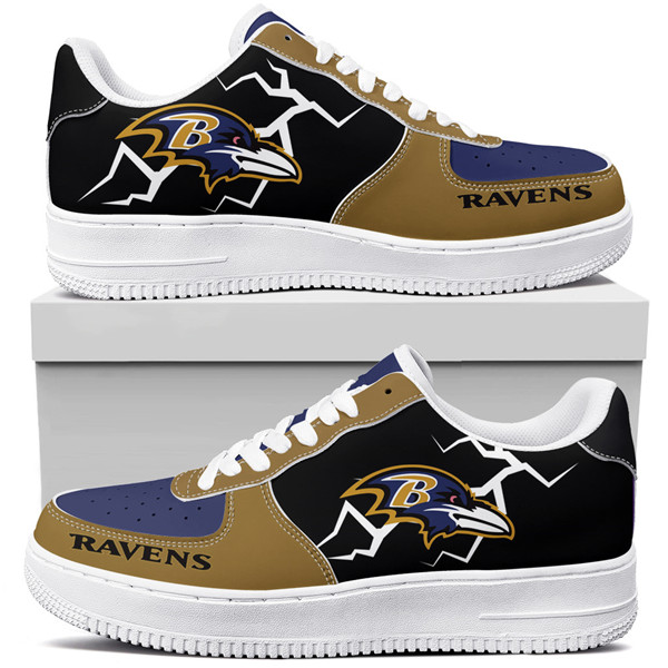 Men's Baltimore Ravens Air Force 1 Sneakers 001 Men's Baltimore Ravens Air Force 1 Sneakers 001