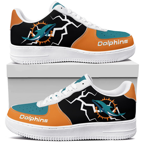 Men's Miami Dolphins Air Force 1 Sneakers 001 Men's Miami Dolphins Air Force 1 Sneakers 001