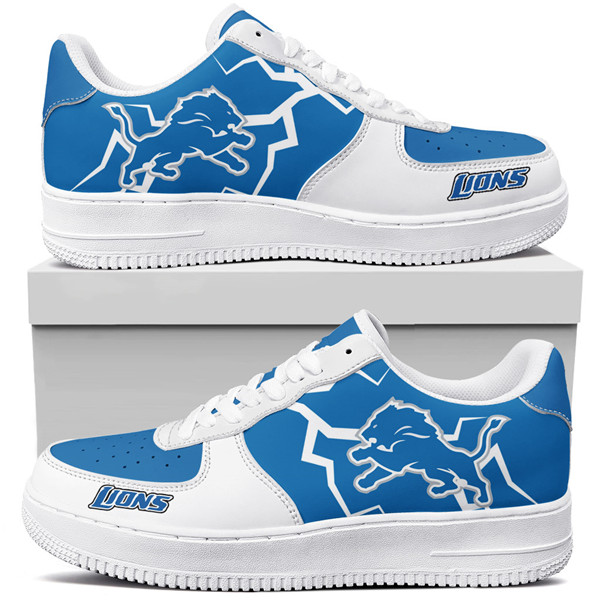 Women's Detroit Lions Air Force 1 Sneakers 001 Women's Detroit Lions Air Force 1 Sneakers 001