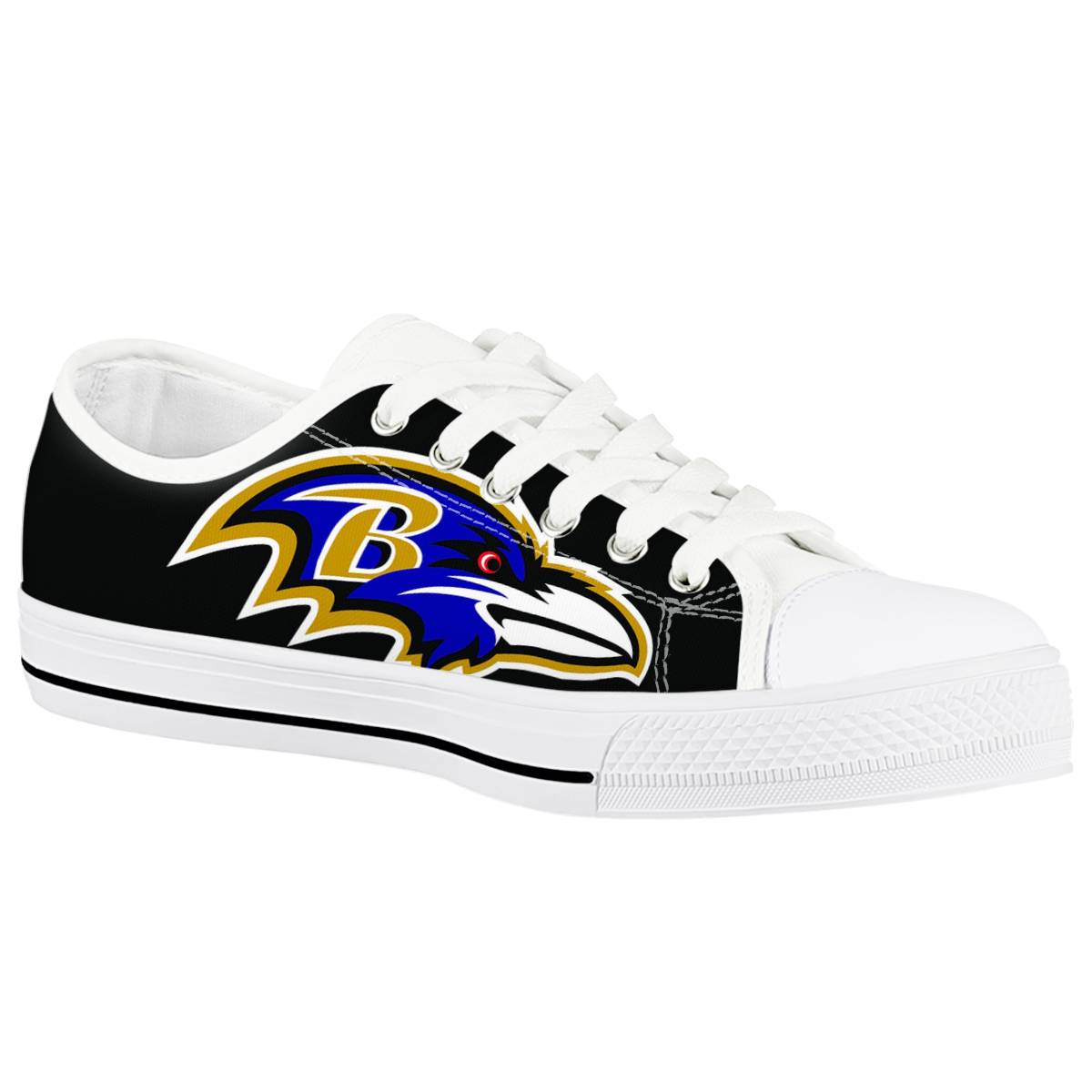 Women's Baltimore Ravens Low Top Canvas Sneakers 010 Women's Baltimore Ravens Low Top Canvas Sneakers 010