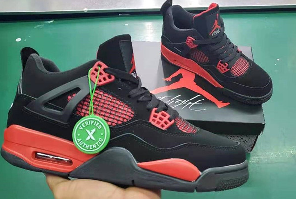 Men's Hot Sale Running weapon Air Jordan 4 Black/Red Shoes 0107 Men's Hot Sale Running weapon Air Jordan 4 Black/Red Shoes 0107