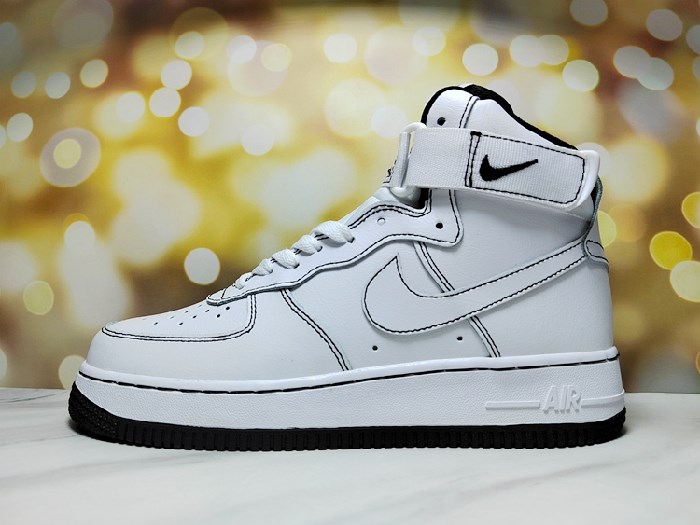 Women's Air Force 1 High Top White/Black Shoes 0157 Women's Air Force 1 High Top White/Black Shoes 0157