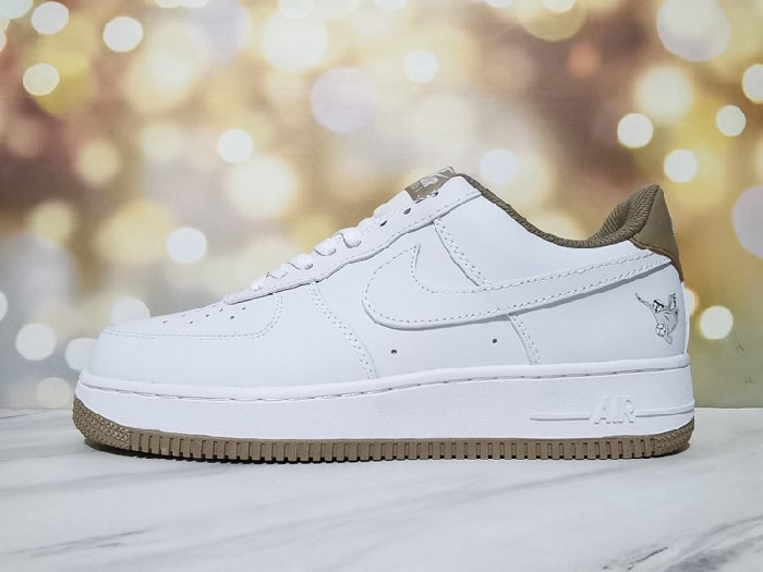 Women's Air Force 1 White/Brown Shoes 0123 Women's Air Force 1 White/Brown Shoes 0123