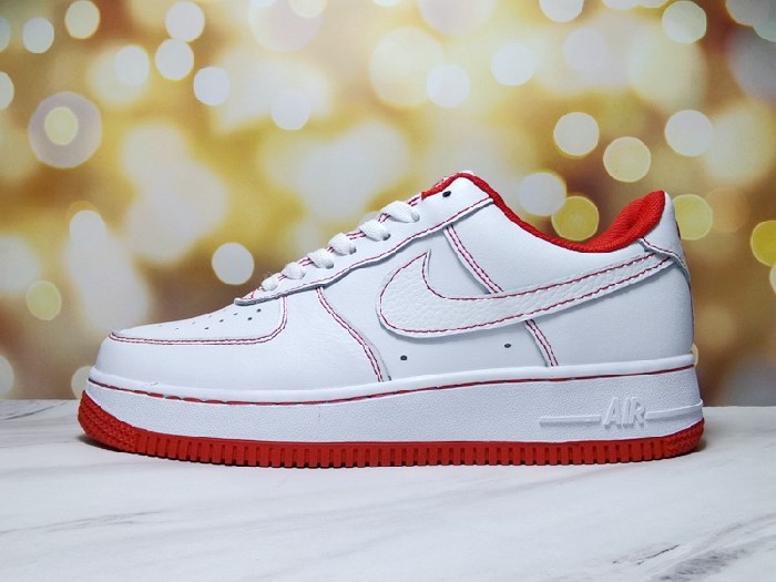 Women's Air Force 1 White/Red Shoes 0172 Women's Air Force 1 White/Red Shoes 0172