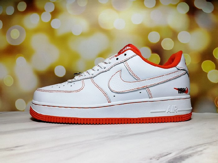 Women's Air Force 1 White/Red Shoes 0163 Women's Air Force 1 White/Red Shoes 0163