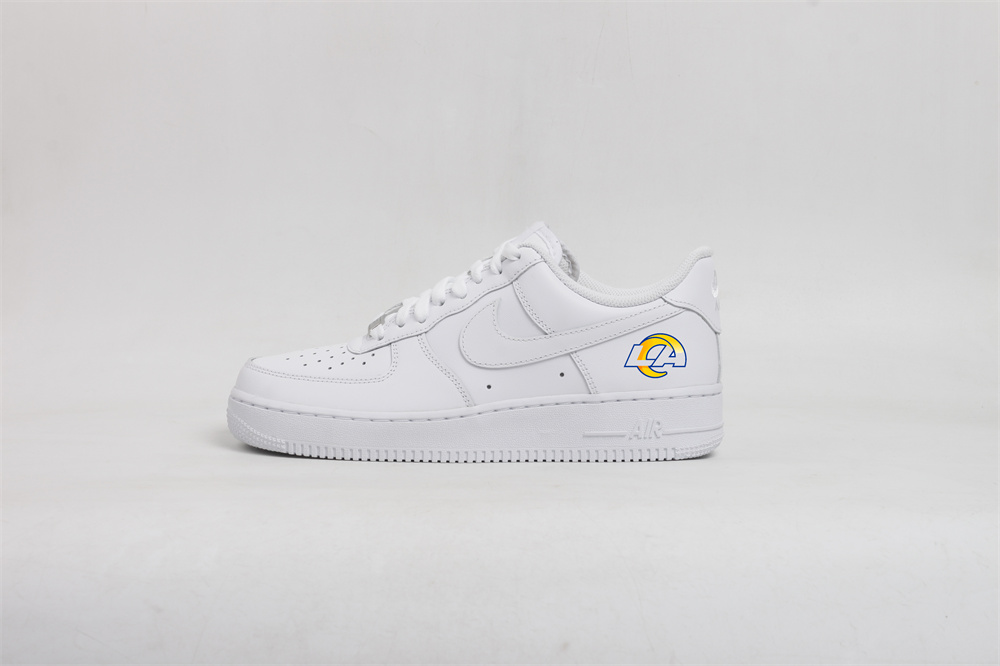 Women's Los Angeles Rams Air Force 1 White Shoes 001 Women's Los Angeles Rams Air Force 1 White Shoes 001