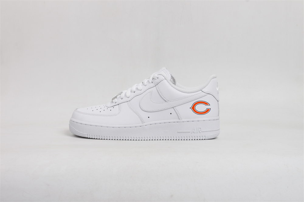 Women's Chicago Bears Air Force 1 White Shoes 001 Women's Chicago Bears Air Force 1 White Shoes 001