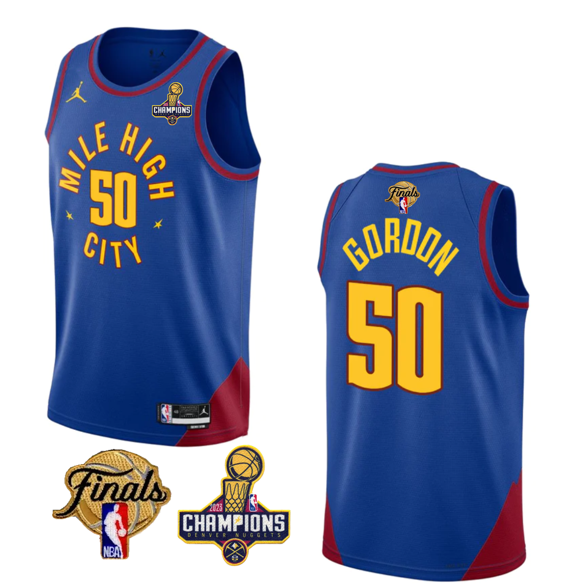 Men's Denver Nuggets #50 Aaron Gordon Blue 2023 Nuggets Champions Patch And Finals Patch Statemenr Edition Stitched Basketball Jersey Men's Denver Nuggets #50 Aaron Gordon Blue 2023 Nuggets Champions Patch And Finals Patch Statemenr Edition Stitched Basketball Jersey