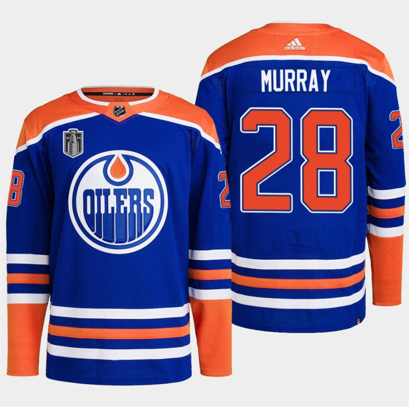 Men's Edmonton Oilers #28 Connor Brown Royal 2024 Stanley Cup Final Patch Stitched Jersey Men's Edmonton Oilers #28 Connor Brown Royal 2024 Stanley Cup Final Patch Stitched Jersey