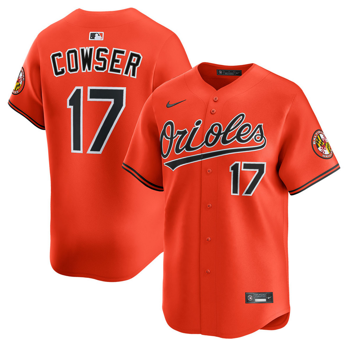 Men's Baltimore Orioles #17 Colton Cowser Orange 2025 2nd Alternate Limited Stitched Baseball Jersey Men's Baltimore Orioles #17 Colton Cowser Orange 2025 2nd Alternate Limited Stitched Baseball Jersey