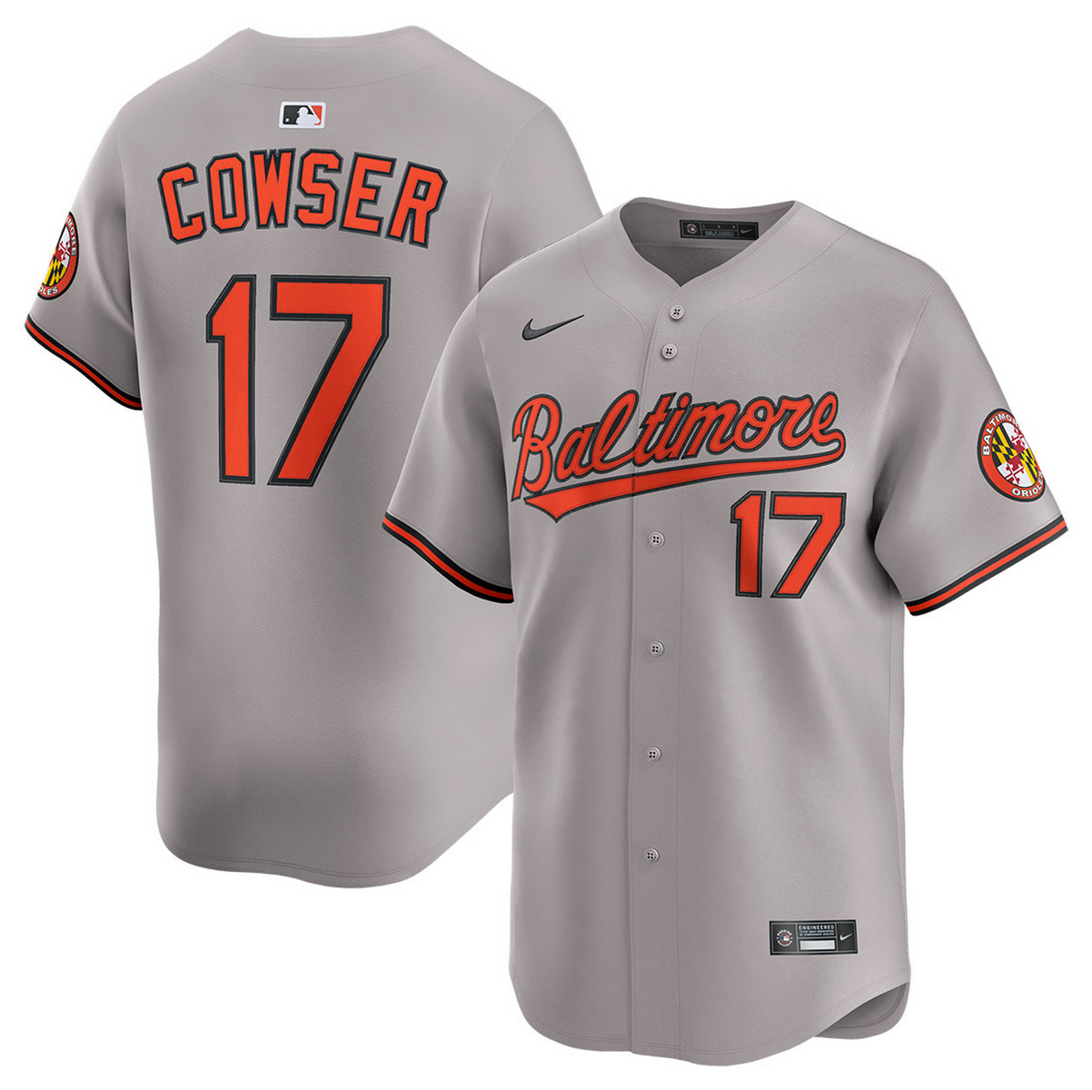 Men's Baltimore Orioles #17 Colton Cowser Grey 2025 Limited Stitched Baseball Jersey Men's Baltimore Orioles #17 Colton Cowser Grey 2025 Limited Stitched Baseball Jersey